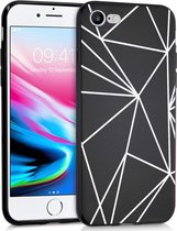 iMoshion Hoesje Geschikt voor iPhone SE (2022) / SE (2020) / 8 / 7 Hoesje Siliconen - iMoshion Design hoesje - Zwart / Graphic Cube Black
