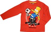 The Simpsons - Jongens Kleding - Longsleeve - Oranje - T-shirt met lange mouwen - Bart Simpson met Voetbal - Maat 98