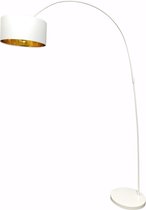 Arc-lamp met wit stoffen tint