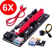 Happy products pci riser voor mining rig - riser cable - risers 6 stuks - bitcoin minen - ether mining