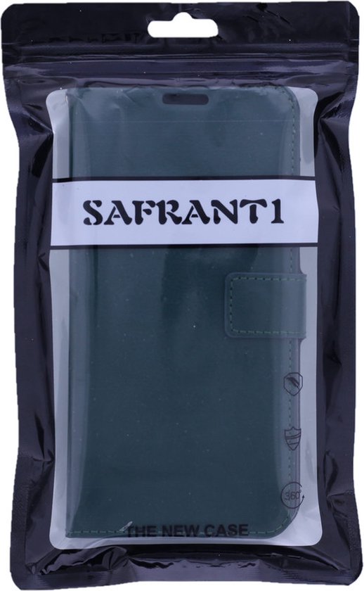 Coque pour iPhone 13 Mini - Bookcase - Espace pour 3 cartes - Similicuir - SAFRANT1 - Vert Foncé