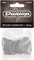 Dunlop Nylon Standard 0.60mm 12-pack plectrumset lichtgrijs (set van 12 stuks)
