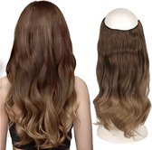 Premium Fiber Synthetic Clip in Extensions Single / Wire Extensions - BodyWave - 45cm- (#10T22) Golden Brown Ombre Ash Brown M01