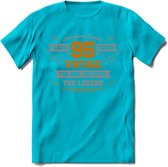 95 Jaar Legend T-Shirt | Goud - Zilver | Grappig Verjaardag Cadeau | Dames - Heren | - Blauw - XXL