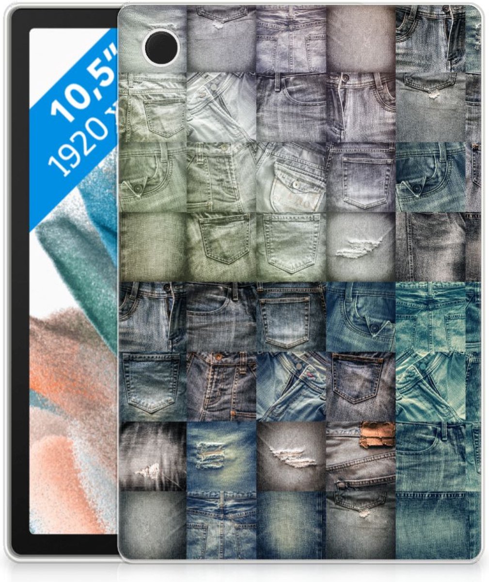 Leuke Siliconen Hoes Samsung Galaxy Tab A8 2021/2022 Spijkerbroeken