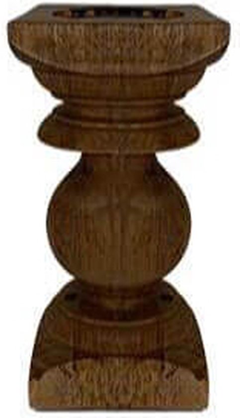Kandelaars en kaarsenhouders  - landelijke kandelaar - hout bruin  - robuust  -  H39cm