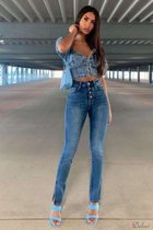 Broek Redial met extra hoge taille straight en split pijpen jeans