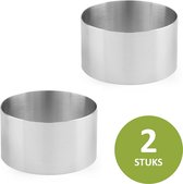 Veluw® Kookring / Voedselring / Garneercirkel - Rond - RVS - Ø9x(H)4,5cm ( Set van 2 )