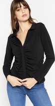 LOLALIZA Blouse met V-hals - Zwart - Maat XXL