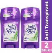 Lady Speed Stick Aloe Vera Deodorant Stick - 48H Anti Transpirant Deo Stick - Anti Witte Strepen - Bestverkochte Deodorant Vrouw - 2X45g