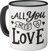 Mok met tekst: All you need is love - 330ml