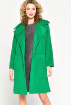 LOLALIZA Oversized jas met grote kraag - Groen - Maat S