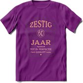60 Jaar Legendarisch Gerijpt T-Shirt | Grijs - Ivoor | Grappig Verjaardag Cadeau | Dames - Heren | - Paars - S