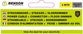 Benson Stroomsnoer met Stekker & Vloerdimmer - Wit - 2 meter