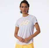 New Balance Graph Accelerate SS Dames Sportshirt - White/Print - Maat XL