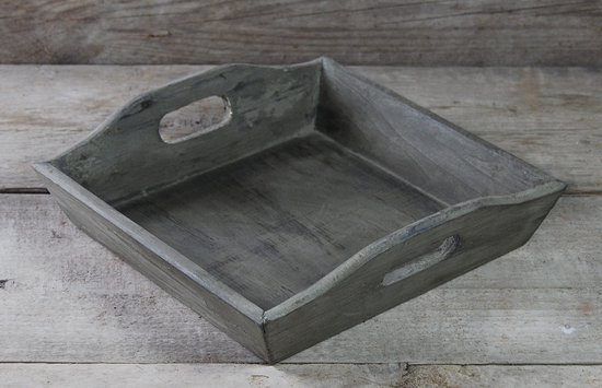 12 stuks decoratiebakje – Tray hout PH design 19x19x4cm grey – cadeau pakket / kerstpakket / paaspakket