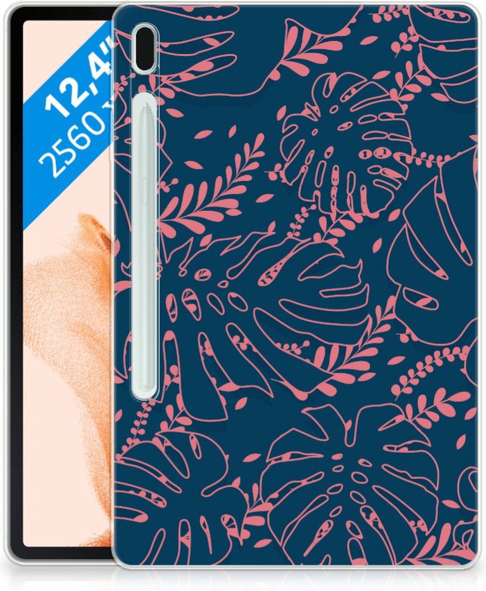 Samsung Galaxy Tab S7FE Siliconen Hoesje Palm Leaves