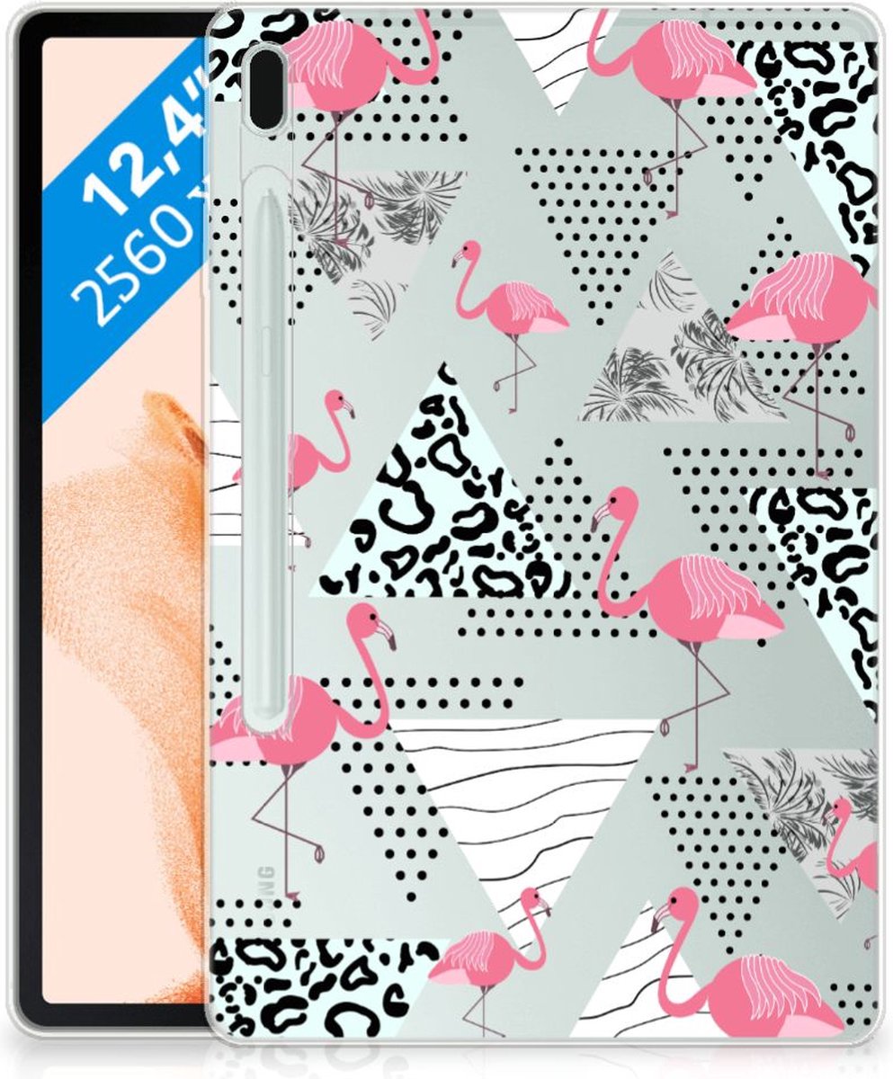 Samsung Galaxy Tab S7FE Back Case Flamingo Triangle