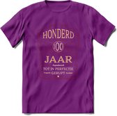 100 Jaar Legendarisch Gerijpt T-Shirt | Bordeauxrood - Ivoor | Grappig Verjaardag Cadeau | Dames - Heren | - Paars - M