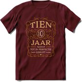 10 Jaar Legendarisch Gerijpt T-Shirt | Okergeel - Ivoor | Grappig Verjaardag Cadeau | Dames - Heren | - Burgundy - M