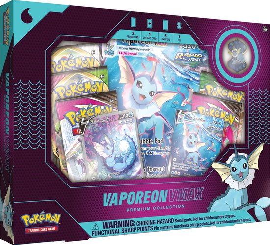 Afbeelding van het spel Pokémon VMAX Premium Collection - Vaporeon VMAX - Pokémon Kaarten
