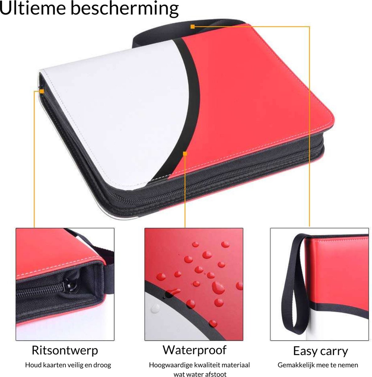 DOVEKERY Ruilkaartenmap met 9 vakken, 1080 kaarten, verzamelmap met 60 mouwen, ritskaartenorganizer, album voor honkbal, voetbal, basketbalkaart, blauw