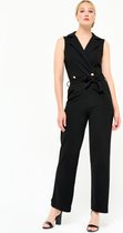 LOLALIZA Klassieke jumpsuit met ceintuur - Zwart - Maat 40