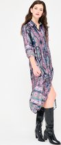 LOLALIZA Lange hemd jurk met kleurrijke print - Paars - Maat 42