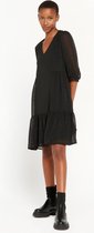 LOLALIZA Babydoll jurk met lurex detail - Zwart - Maat 44