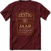 60 Jaar Legendarisch Gerijpt T-Shirt | Okergeel - Ivoor | Grappig Verjaardag Cadeau | Dames - Heren | - Burgundy - M