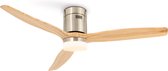 CREATE WINDCALM DC STYLANCE NIKKEL- Plafondventilator - Plafondventilator met Afstandsbediening - 6 Snelheden - Timer - Zomer/Winter functie - met Verlichting 132 cm