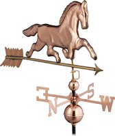Relaxdays windwijzer paard - windrichtingwijzer - windhaan - met pijl - voor dak - koper