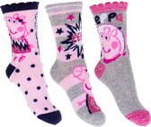 Set van 3 paar sokken van Peppa Big maat 27/30, roze/grijs/zwart