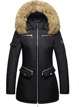 Milano Tesoro - Winterjas 02SL Zwart - Kunstbontkraag - Capuchon M