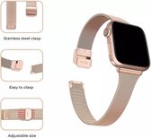 De Milan Rose Gold - Watch bandje geschikt voor Apple Watch 38 mm, 40 mm en 41 mm - Luxe RoséGoud watch bandje - Hoogwaardig staal - Roestvrij staal RVS - Milanese Loop - Milanees