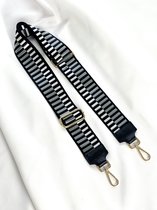 XARI COLLECTIONS - 'Jade' Zwart Tashengsel - Goud hardware - Verstelbaar hengsel voor handtas - Los - Crossbody Vervang hengsel voor over de schouder - Schouderriem - Bagstrap - Sc