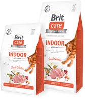 Brit Care Cat Grain-Free Indoor Anti-stress, 400 grammes - Croquettes pour Chats - Sans céréales - Anti-stress
