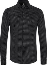 Desoto - Overhemd Kent Grafische Print Zwart - Heren - Maat 3XL - Slim-fit