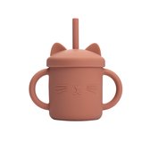 Drinkbeker - Sippy Cup - Baby - Siliconen met rietje - Oefenbeker - Kinderbeker - Terracotta