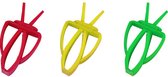 Flamingo universeelhouder custodi geel, groen en rood - kunststof - 5.5cm l x 2.8cm b x 1.4cm h