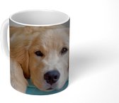 Mok - Koffiemok - Een liggende Golden Retriever - Mokken - 350 ML - Beker - Koffiemokken - Theemok