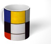 Mok - Koffiemok - Compositie A - Piet Mondriaan - Mokken - 350 ML - Beker - Koffiemokken - Theemok