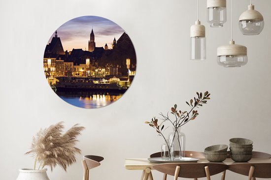 WallCircle - Wandcirkel - Muurcirkel - Licht - Water - Maastricht - Aluminium - Dibond - ⌀ 90 cm - Binnen en Buiten