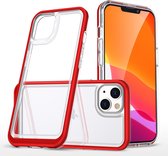 Hoesje Geschikt voor iPhone 13 Mini hoesje transparant met bumper Rood - Ultra Hybrid Hoesje Geschikt voor iPhone 13 Mini case
