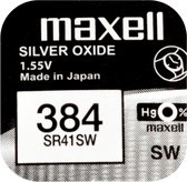 MAXELL - 384 / SR41SW - Zilveroxide Knoopcel - horlogebatterij - 2 (twee) stuks