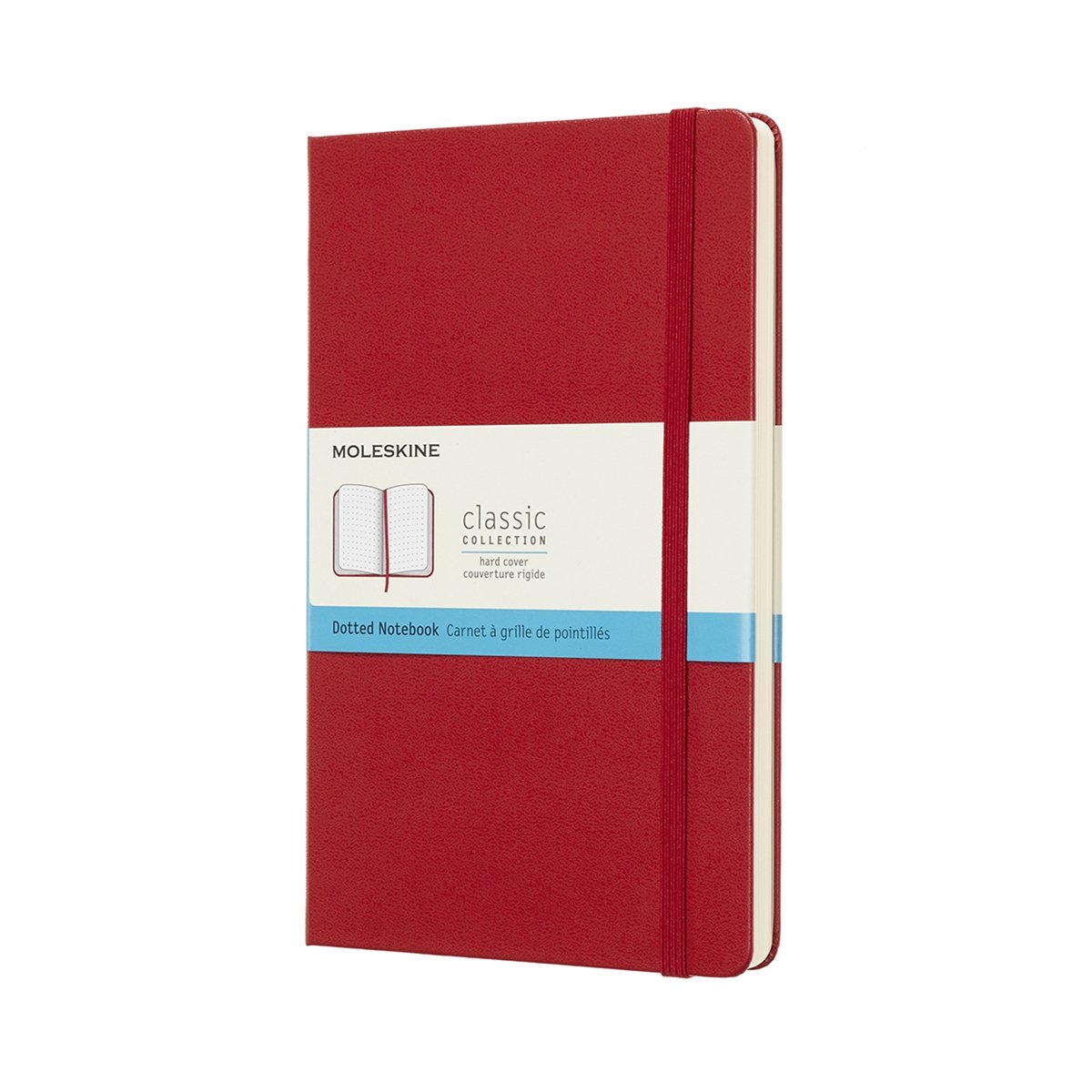 Moleskine Classic – Notitieboek – Bullet Journal – Large – 13x21cm – Hardcover – Gestippeld – Dotted – Rood