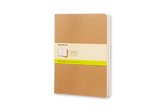 Moleskine Cahier Notebook Soft Cover - XL - Brown - Blank - Set of 3