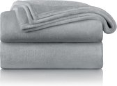 NaSK - knuffeldeken, fleece deken - hoogwaardig en extra zacht sofa deken, zachte deken, microvezeldeken als bankhoes, sprei, plaid of woonkamerdeken, 220 x 240 cm, Grijs