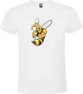 Wit t-shirt met grote print Boze / Nijdige Wesp  Size XL