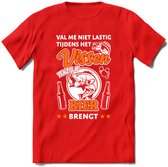 Val Me Niet Lastig Tijdens Het Vissen T-Shirt | Oranje | Grappig Verjaardag Vis Hobby Cadeau Shirt | Dames - Heren - Unisex | Tshirt Hengelsport Kleding Kado - Rood - S